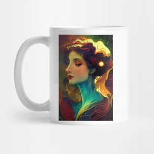 Nebulous Beauty - Art Nouveau, Vintage, Mucha, Gilded Age, Space Mug